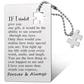 Macro detail of stainless steel memory card with puzzle piece pendant and engraved text - If I Could Style