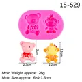 Stampo in silicone rosa con forme di orso e scimmia per cioccolato o argilla fai-da-te - 4# Doppio Foro Orso e Scimmia / Rosa