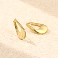 Orecchini a cerchio a U in argento S925 con pavé di cristalli placcati in oro - Oro