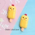 Cartoon yellow chick resin popsicle charm for DIY phone cases 1.6x3.5cm size - Little Chicken Popsicle