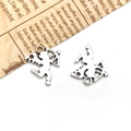 Set of two vintage silver Cupid angel pendants for DIY jewelry making and necklaces - Angel-15x17mm-0.8g-11432