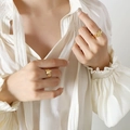 Elegant gold flower stackable rings with floral hollow design for women in titanium steel - Adjustable Open / Gold Flower Ring