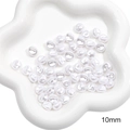 Weiße 10mm unregelmäßige ABS-Perlen für DIY-Schmuck in einer Blumenschale aus Keramik - Stil 49 Unregelmäßig Flach Rund ca. 10mm Weiß 20 Stk./Packung
