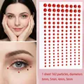 Red acrylic rhinestone face stickers with 162 mixed sizes for makeup and body art - 126 Mixed Size Red Rhinestones