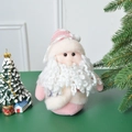 Babbo Natale di peluche rosa con barba bianca e cappello a punta per decori natalizi - Babbo Natale Rosa (Altezza 18cm)