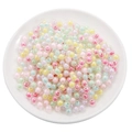 Colorful mix of acrylic candy-colored round beads for DIY handmade jewelry and phone chains - Transparent Luminous Plating Mixed Round Beads