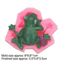 Frog shaped silicone mold for DIY crafts with detailed ladybug and green frog sample - Pink