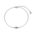Elegant S925 sterling silver Evil Eye bracelet with blue crystal and heart pendant - Heart Pendant Eye Style / Silver