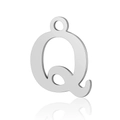 Polished silver stainless steel letter Q pendant charm for DIY jewelry making - Letter Q(LA060-Qx5)