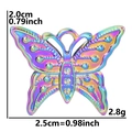 Regenbogen Edelstahl Schmetterling Anhänger mit Maßen 2.0x2.5cm und 2.8g Gewicht - Anhänger / Regenbogenfarben