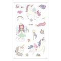 Waterproof unicorn and fairy children's tattoo stickers with pastel rainbow stars - EC-668 (Unicorn)