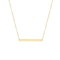 Minimalist gold stainless steel layered necklace with a horizontal bar pendant and pearls - Gold