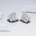 Artistic silver irregular lava stud earrings with mirror finish and water drop aesthetic - Wrinkle Style 1 - Steel