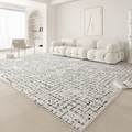 Modern living room rug featuring black and white geometric lines and dotted textures - 120×160cm / Reef Rock