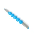 Handspier massage roller met vijf blauwe massageballen en grijze antislip handgrepen - 5-Bal Blauw