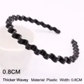 Cerchietto ondulato spesso in plastica nera largo 0,8 cm per uomo e donna - Plastica Ondulata Ispessita Da 08 Cm