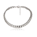Polished silver cuban link chain necklace with lobster clasp on white background - Silver Classic Cuban Link Chain