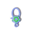 Purple flower spring ring clasp with green floral detail for DIY jewelry making - Taro Purple