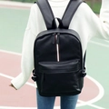 Zaino da uomo in pelle PU nera con strisce verticali per viaggio e uso scolastico casual - Nero (9804)