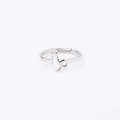 Detailed view of silver Capricorn zodiac sign engraving on adjustable stainless steel ring - Capricorn