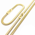 Cadena de serpiente plana dorada con acabado pulido y cierre plegable de metal - Pulsera 5mm/22cm / Dorado