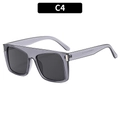 Gafas de sol deportivas Y2K con montura gris translúcida y lentes oscuras grandes - Montura gris translúcida Lente gris