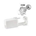 Steriles Ohrlochstech-Set mit 5mm Silber-Ohrstecker und Zirkonia-Stein für Einwegnutzung - Stahl 5mm 6-Krallen Zirkonia