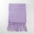 Soft light purple mohair style scarf with decorative fringe tassels on a plain white background - Light Purple