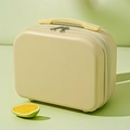Mini 14-inch creamy yellow hardshell vanity case with top handle and double metal zippers - Yellow