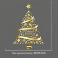 Gold Christmas tree wall sticker with snowflakes and Merry Christmas text 40x58cm - YTH002S-Snowflake Ribbon Tree (Small)