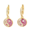 Goldene Tai Chi Ohrringe mit rosa und weißem Zirkonia-Inlay im Yin-Yang-Muster Design - Goldbasis - Rosa & Weiß