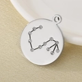 Silver Scorpio zodiac round pendant with white enamel and sparkling crystals - Silver Scorpio (KLJ4552-Z)