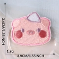Écusson brodé cochon rose de 3,4x3,9 cm avec détails de couture haute qualité - Tête de cochon