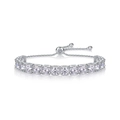 Elegant silver tennis bracelet with round clear cubic zirconia and adjustable slide clasp - 5.0mm/0.5ct