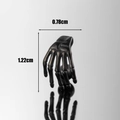 Gothic titanium steel skeleton hand stud earring for men and women in vintage black finish - Black Skeleton Hand Style (S299) / Black (S299)