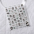 3D Cartoon Panda und Bambus Nagelaufkleber auf mattem Klebebogen MN-241F Modell - 3D Geprägter Panda und Bambus Stil (MN-241F)