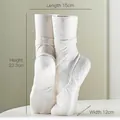 Matte white ceramic ballet shoes vase, modern minimalist home decor piece, 23.3cm height - White