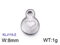 Ciondolo rotondo minimalista in acciaio inossidabile argento con cuore per gioielli fai da te - Color Acciaio (KLJ115-Z)