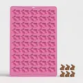 Pink silicone mold with 100 mini rabbit cavities for chocolate and baking - Bunny Shape (2025 New)