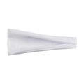 Elastic white cotton sports headband for running and yoga, soft moisture-wicking fabric - White