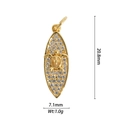 Gold leaf pendant with micro-set clear stones and sea turtle motif 20.8mm x 7.1mm - DZY-2928