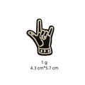 Detail of hand gesture embroidery patch with dimensions 4.3x5.7cm on white background - Style 9 Gesture Shape Patch