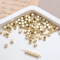 Macro detail of 14k gold plated faceted cube beads for DIY jewelry making and beading - 4mm 14k Gold (10 Pcs)