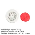 Molde de silicona para fondant de rosa espiral con medidas y tamaño 4x4x1,4cm - 1 Proteína Pequeña / Gris