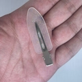 Transparent leaf hair clip with gold glitter flakes and silver metal duckbill clamp - Transparent White with Gold Glitter