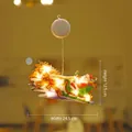 Hanging LED Christmas decoration with Santa Claus and reindeer sleigh motif, 24.5cm wide - Small Santa on Sleigh