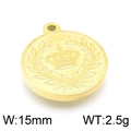 Pendentif couronne dorée en acier inoxydable, largeur 15mm et poids de 2,5g pour collier - Couleur Or Couronne Laurier / 15mm