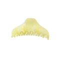 Elegante pinza per capelli giallo pallido con trama marmorizzata e finitura in resina lucida - Stile Appendiabiti Giallo