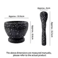 Dark grey stone pattern mortar and pestle set for kitchen grinding, 10.6cm diameter - Small Classic Style / Black Granite / Black Granite / With Net Bag