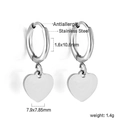 Orecchini a cerchio in acciaio con cuori, anello 10,6mm, gioielli ipoallergenici - Pendaglio a Cuore (EA559501S) / Argento